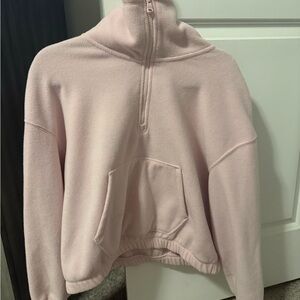 Cozy Pink Quarter-Zip Pullover